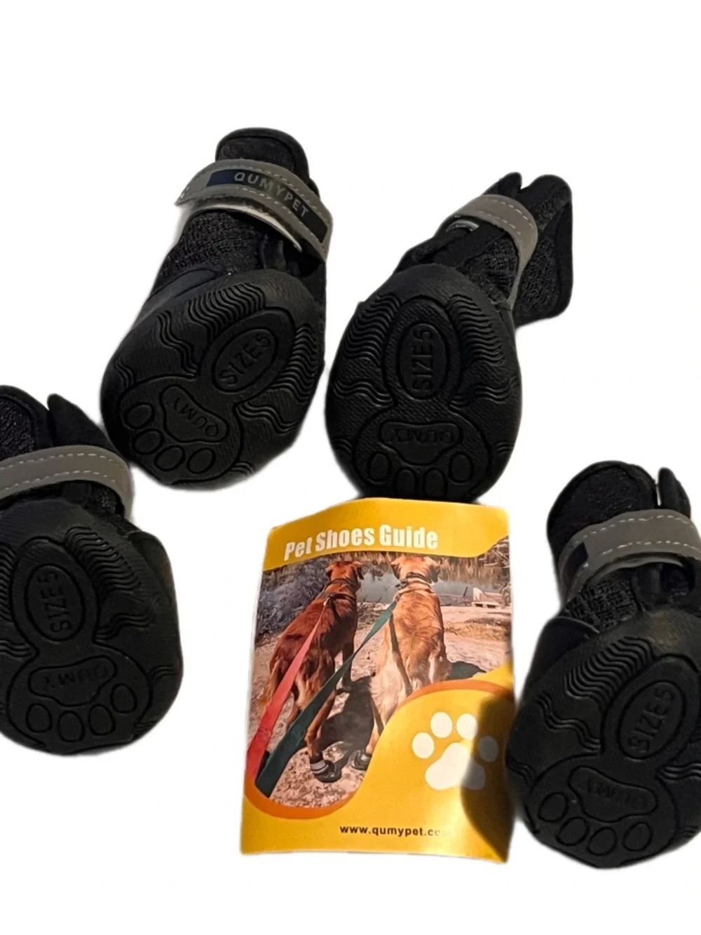Black Protective Dog Boots - Set of 4